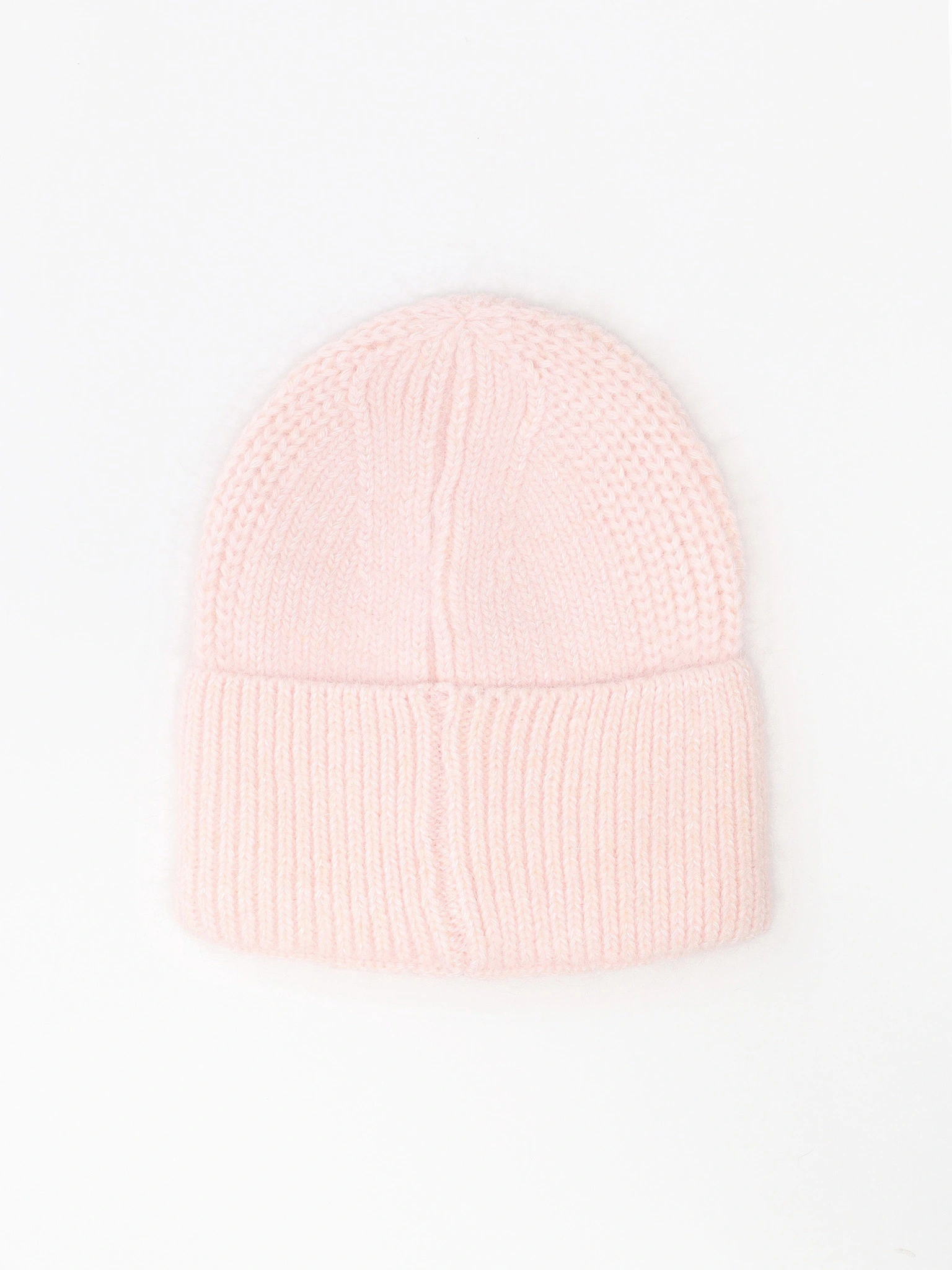 Шапка-бини из ангоры и нейлона с отворотом в ассортименте